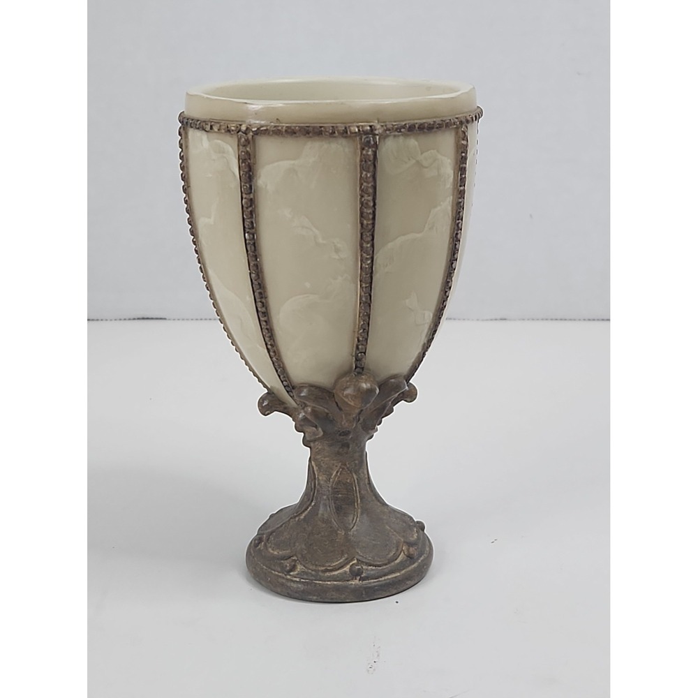 Vtg Croscill RN21857 Alabaster Resin Neoclassical Bathroom Vanity Tumbler Cup